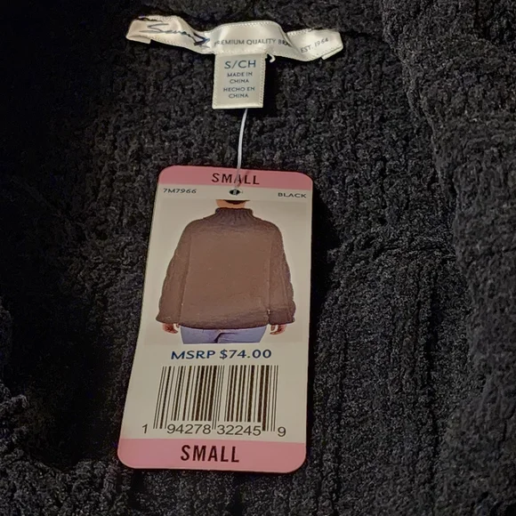 Seven7 Black Chenille Cowl Neck Sweater - Picture 10 of 14